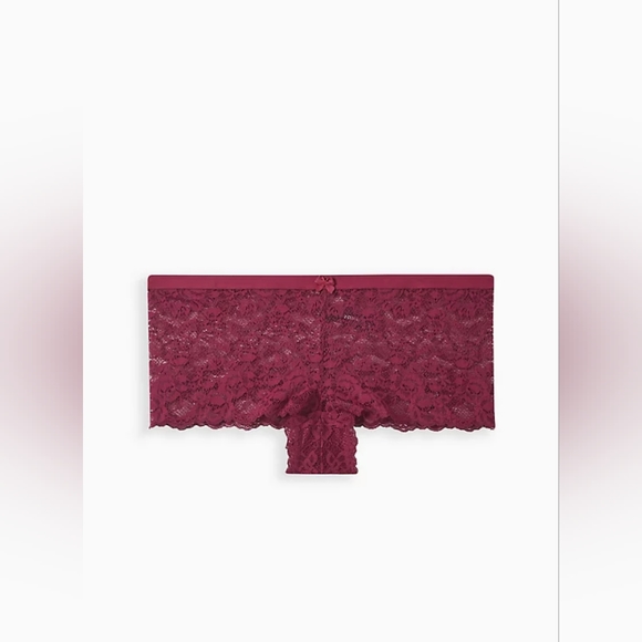 Torrid Navarra Fuchsia Pink Super Soft Lace Mid-Rise Cheeky Panty, size 00 - Picture 4 of 10